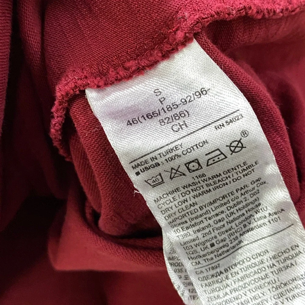 Banana Republic Slub Crew Neck Shirt Men Small Minimalist 100% Cotton Burgundy
